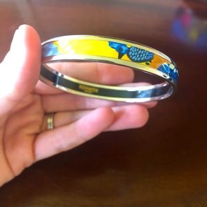 Hermes bangle in yellow, orange, blue and silver bird design